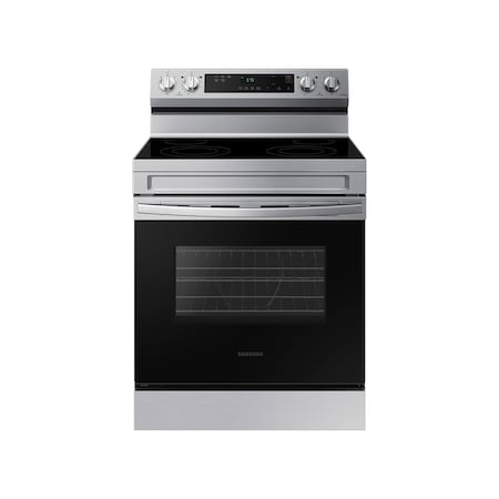 Samsung 6.3 cu. ft. Smart Freestanding Electric Range with Steam Clean and Flexible Dual Ring Burners NE63A6111SS